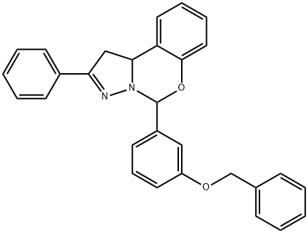 5-[3-(benzyloxy)phenyl]-2-phenyl-1,10b-dihydropyrazolo[1,5-c][1,3]benzoxazine Structure