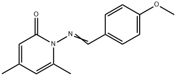 1-[(4-methoxybenzylidene)amino]-4,6-dimethyl-2(1H)-pyridinone 구조식 이미지