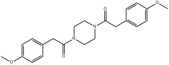 1,4-bis[(4-methoxyphenyl)acetyl]piperazine 구조식 이미지