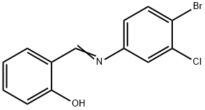 2-{[(4-bromo-3-chlorophenyl)imino]methyl}phenol Structure