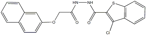 3-chloro-N'-[(2-naphthyloxy)acetyl]-1-benzothiophene-2-carbohydrazide 구조식 이미지