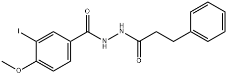 3-iodo-4-methoxy-N'-(3-phenylpropanoyl)benzohydrazide 구조식 이미지