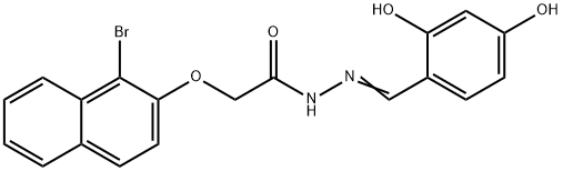 2-[(1-bromo-2-naphthyl)oxy]-N'-(2,4-dihydroxybenzylidene)acetohydrazide Structure