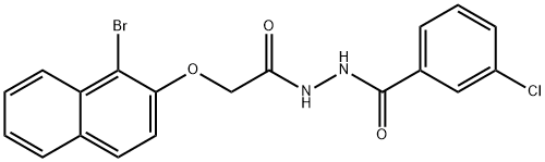 N'-{[(1-bromo-2-naphthyl)oxy]acetyl}-3-chlorobenzohydrazide Structure