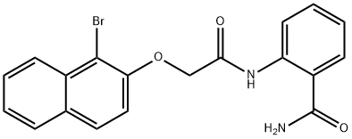 2-({[(1-bromo-2-naphthyl)oxy]acetyl}amino)benzamide 구조식 이미지