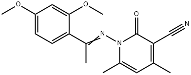1-{[1-(2,4-dimethoxyphenyl)ethylidene]amino}-4,6-dimethyl-2-oxo-1,2-dihydro-3-pyridinecarbonitrile 구조식 이미지