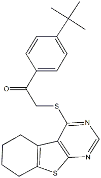1-(4-tert-butylphenyl)-2-(5,6,7,8-tetrahydro[1]benzothieno[2,3-d]pyrimidin-4-ylsulfanyl)ethanone Structure