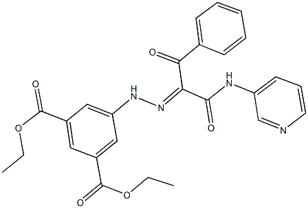 diethyl 5-{2-[1-benzoyl-2-oxo-2-(3-pyridinylamino)ethylidene]hydrazino}isophthalate 구조식 이미지