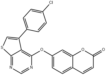 7-{[5-(4-chlorophenyl)thieno[2,3-d]pyrimidin-4-yl]oxy}-2H-chromen-2-one Structure