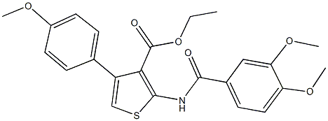 ethyl 2-[(3,4-dimethoxybenzoyl)amino]-4-(4-methoxyphenyl)-3-thiophenecarboxylate 구조식 이미지