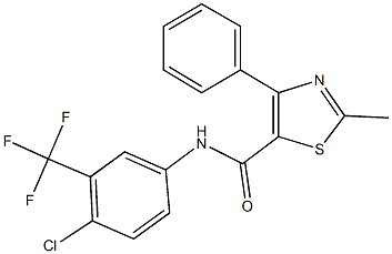 N-[4-chloro-3-(trifluoromethyl)phenyl]-2-methyl-4-phenyl-1,3-thiazole-5-carboxamide 구조식 이미지