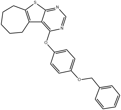 4-[4-(benzyloxy)phenoxy]-6,7,8,9-tetrahydro-5H-cyclohepta[4,5]thieno[2,3-d]pyrimidine 구조식 이미지