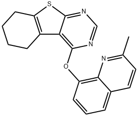2-methyl-8-quinolinyl 5,6,7,8-tetrahydro[1]benzothieno[2,3-d]pyrimidin-4-yl ether Structure