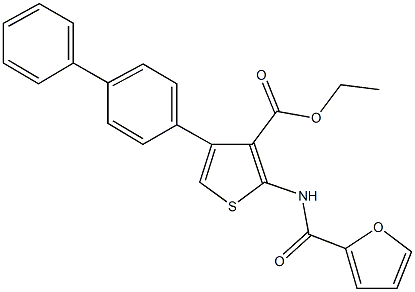 ethyl 4-[1,1'-biphenyl]-4-yl-2-(2-furoylamino)-3-thiophenecarboxylate 구조식 이미지