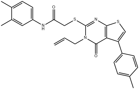 2-{[3-allyl-5-(4-methylphenyl)-4-oxo-3,4-dihydrothieno[2,3-d]pyrimidin-2-yl]sulfanyl}-N-(3,4-dimethylphenyl)acetamide Structure