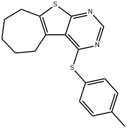 4-[(4-methylphenyl)sulfanyl]-6,7,8,9-tetrahydro-5H-cyclohepta[4,5]thieno[2,3-d]pyrimidine Structure