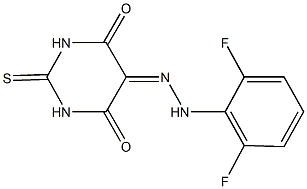 2-thioxodihydro-4,5,6(1H)-pyrimidinetrione 5-[(2,6-difluorophenyl)hydrazone] Structure