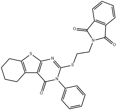 2-{2-[(4-oxo-3-phenyl-3,4,5,6,7,8-hexahydro[1]benzothieno[2,3-d]pyrimidin-2-yl)sulfanyl]ethyl}-1H-isoindole-1,3(2H)-dione Structure