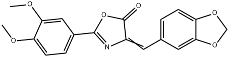 4-(1,3-benzodioxol-5-ylmethylene)-2-(3,4-dimethoxyphenyl)-1,3-oxazol-5(4H)-one 구조식 이미지