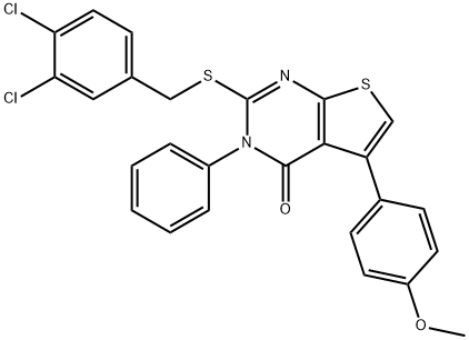 2-[(3,4-dichlorobenzyl)sulfanyl]-5-(4-methoxyphenyl)-3-phenylthieno[2,3-d]pyrimidin-4(3H)-one Structure