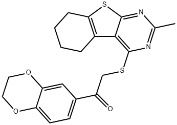 1-(2,3-dihydro-1,4-benzodioxin-6-yl)-2-[(2-methyl-5,6,7,8-tetrahydro[1]benzothieno[2,3-d]pyrimidin-4-yl)sulfanyl]ethanone Structure