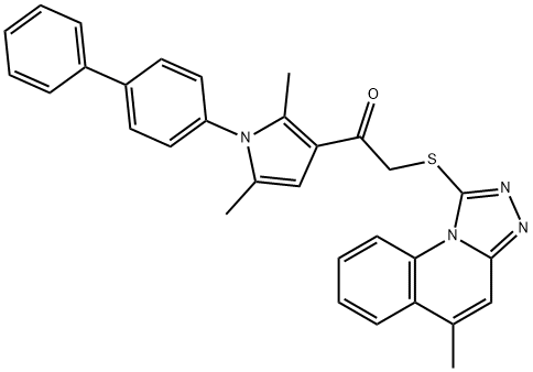 1-(1-[1,1'-biphenyl]-4-yl-2,5-dimethyl-1H-pyrrol-3-yl)-2-[(5-methyl[1,2,4]triazolo[4,3-a]quinolin-1-yl)sulfanyl]ethanone Structure