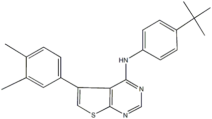 N-(4-tert-butylphenyl)-5-(3,4-dimethylphenyl)thieno[2,3-d]pyrimidin-4-amine Structure