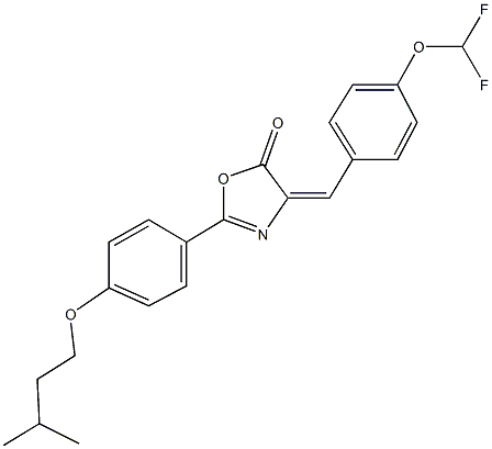 4-[4-(difluoromethoxy)benzylidene]-2-[4-(isopentyloxy)phenyl]-1,3-oxazol-5(4H)-one Structure