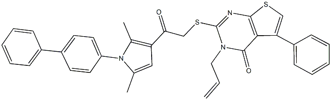 3-allyl-2-{[2-(1-[1,1'-biphenyl]-4-yl-2,5-dimethyl-1H-pyrrol-3-yl)-2-oxoethyl]sulfanyl}-5-phenylthieno[2,3-d]pyrimidin-4(3H)-one Structure