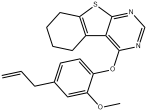 4-(4-allyl-2-methoxyphenoxy)-5,6,7,8-tetrahydro[1]benzothieno[2,3-d]pyrimidine 구조식 이미지
