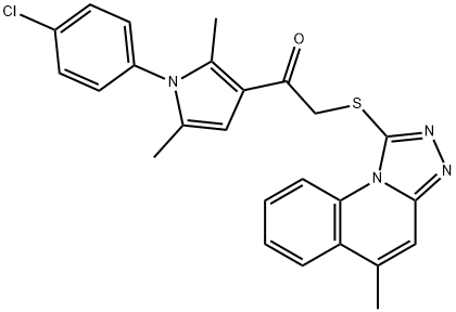 1-[1-(4-chlorophenyl)-2,5-dimethyl-1H-pyrrol-3-yl]-2-[(5-methyl[1,2,4]triazolo[4,3-a]quinolin-1-yl)sulfanyl]ethanone Structure