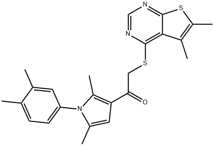 1-[1-(3,4-dimethylphenyl)-2,5-dimethyl-1H-pyrrol-3-yl]-2-[(5,6-dimethylthieno[2,3-d]pyrimidin-4-yl)sulfanyl]ethanone Structure