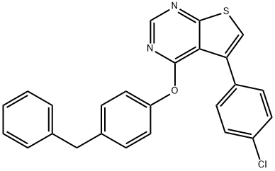 4-(4-benzylphenoxy)-5-(4-chlorophenyl)thieno[2,3-d]pyrimidine Structure