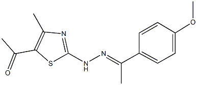 1-(4-methoxyphenyl)ethanone (5-acetyl-4-methyl-1,3-thiazol-2-yl)hydrazone Structure