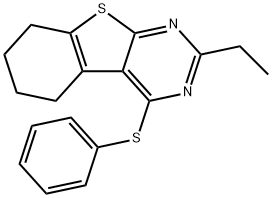2-ethyl-4-(phenylsulfanyl)-5,6,7,8-tetrahydro[1]benzothieno[2,3-d]pyrimidine 구조식 이미지
