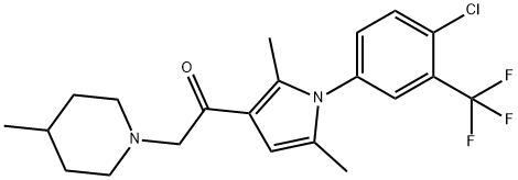 1-{1-[4-chloro-3-(trifluoromethyl)phenyl]-2,5-dimethyl-1H-pyrrol-3-yl}-2-(4-methyl-1-piperidinyl)ethanone 구조식 이미지