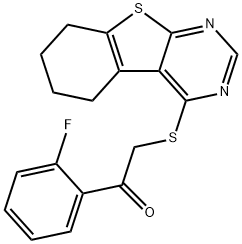 1-(2-fluorophenyl)-2-(5,6,7,8-tetrahydro[1]benzothieno[2,3-d]pyrimidin-4-ylsulfanyl)ethanone 구조식 이미지