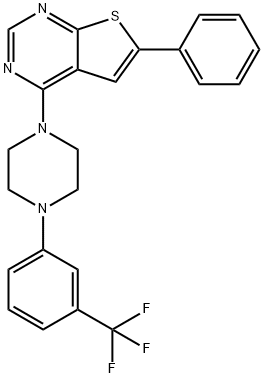 6-phenyl-4-{4-[3-(trifluoromethyl)phenyl]-1-piperazinyl}thieno[2,3-d]pyrimidine Structure