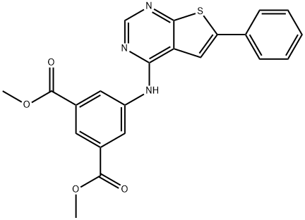 dimethyl 5-[(6-phenylthieno[2,3-d]pyrimidin-4-yl)amino]isophthalate Structure