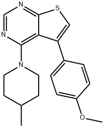 5-(4-methoxyphenyl)-4-(4-methylpiperidin-1-yl)thieno[2,3-d]pyrimidine 구조식 이미지