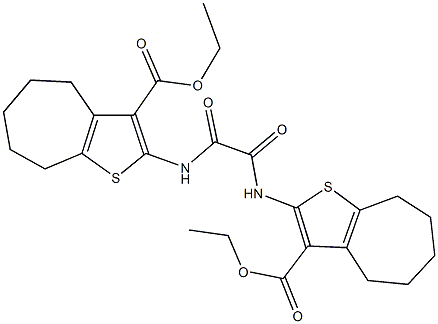 ethyl 2-{[{[3-(ethoxycarbonyl)-5,6,7,8-tetrahydro-4H-cyclohepta[b]thien-2-yl]amino}(oxo)acetyl]amino}-5,6,7,8-tetrahydro-4H-cyclohepta[b]thiophene-3-carboxylate Structure