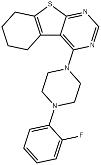 4-[4-(2-fluorophenyl)piperazin-1-yl]-5,6,7,8-tetrahydro[1]benzothieno[2,3-d]pyrimidine 구조식 이미지