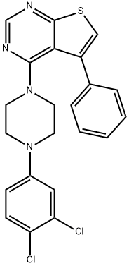 4-[4-(3,4-dichlorophenyl)piperazin-1-yl]-5-phenylthieno[2,3-d]pyrimidine 구조식 이미지