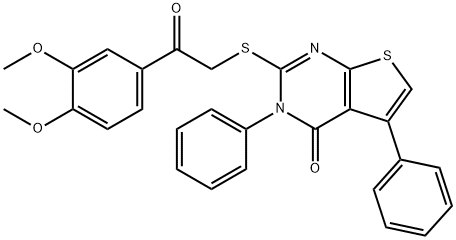 2-{[2-(3,4-dimethoxyphenyl)-2-oxoethyl]sulfanyl}-3,5-diphenylthieno[2,3-d]pyrimidin-4(3H)-one Structure