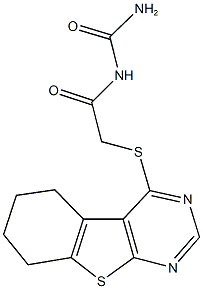 N-[(5,6,7,8-tetrahydro[1]benzothieno[2,3-d]pyrimidin-4-ylsulfanyl)acetyl]urea Structure