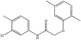 N-(3-chloro-4-methylphenyl)-2-(2,5-dimethylphenoxy)acetamide 구조식 이미지