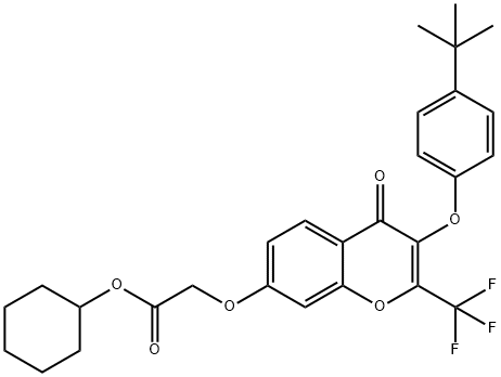 cyclohexyl {[3-(4-tert-butylphenoxy)-4-oxo-2-(trifluoromethyl)-4H-chromen-7-yl]oxy}acetate Structure