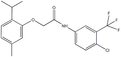 N-[4-chloro-3-(trifluoromethyl)phenyl]-2-(2-isopropyl-5-methylphenoxy)acetamide 구조식 이미지