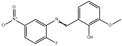 2-[({2-fluoro-5-nitrophenyl}imino)methyl]-6-methoxyphenol 구조식 이미지