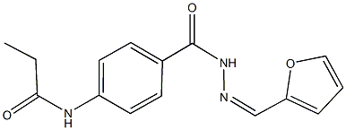 N-(4-{[2-(2-furylmethylene)hydrazino]carbonyl}phenyl)propanamide 구조식 이미지